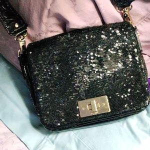 Kate Spade party bag black sequinned